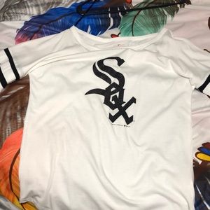 white white sox 3 quarter sleeves